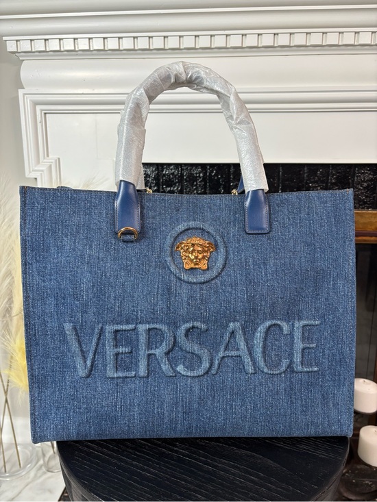Versace Handbags - Versace La Medusa Denim Tote